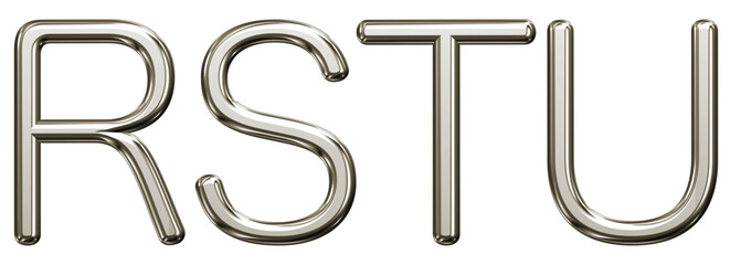 Luxury platinum d3 letters  R, S, T, U