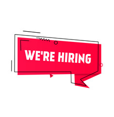 We are hiring banner design template. Vector illustration modern label.