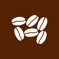 Coffee beans icon  isolated on black background 
