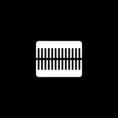  Comb icon isolated on black background