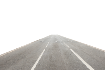 Road asphalt highway on city street in PNG isolated on transparent background
