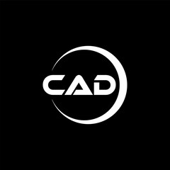 CAD letter logo design with black background in illustrator, cube logo, vector logo, modern alphabet font overlap style. calligraphy designs for logo, Poster, Invitation, etc.