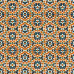 patr&oacute;n de formas geom&eacute;tricas con colores retro y formas orientales