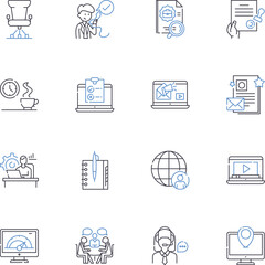 E-commerce entity line icons collection. Shopping, Online, Retail, Sales, Commerce, Marketplace, Digital vector and linear illustration. Transactions,Merchandise,Customer outline signs set