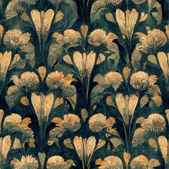 Seamless Victorian Floral Pattern for Wallpaper Design (ai generated)