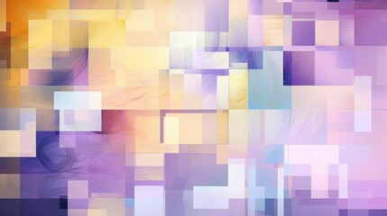 Floating Rectangles: Crafting a Soothing, Professional Ambiance with Translucent Lavender Rectangles and Subtle Complementary Yellow Accents - generative ai
