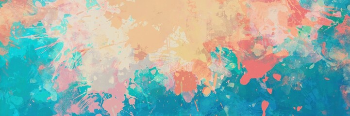 Obraz na płótnie Canvas Abstract artistic blue texture background with pink orange and beige paint splash and paint drops, colorful creative background design with watercolor painted texture pattern