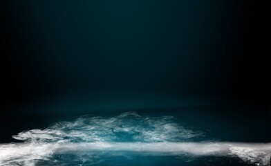 Obraz na płótnie Canvas Abstract dark room floor with fog.