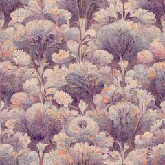 Wallpaper Design with Seamless Victorian Floral Motif (ai generated)