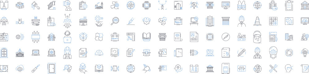 Business Basics line icons collection. Strategy, Planning, Finance, Marketing, Management, Growth, Branding vector and linear illustration. Nerking,Sales,Innovation outline signs set