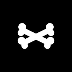  Crossed bones icon isolated on black background