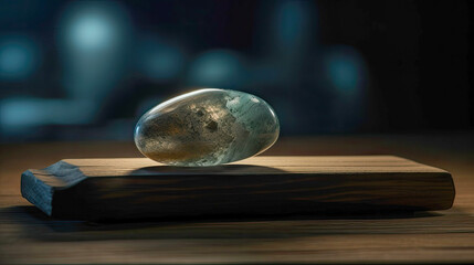 crystal stone on black background