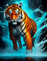 Beautiful Illustration of a powerful tiger