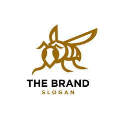 bee line icon logo vector design, modern logo pictogram design of hornet bee stinger
