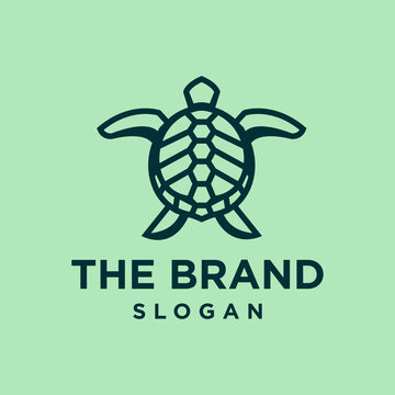 sea turtle simple line icon logo vector design, modern logo pictogram design of ocean turtle