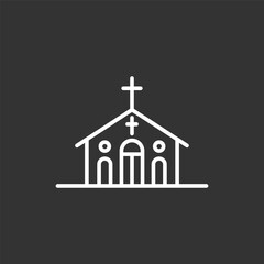 Church icon. Simple element from religion collection.