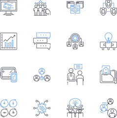 Brainstorming session line icons collection. Creativity, Ideas, Innovation, Collaboration, Discussion, Brainpower, Insight vector and linear illustration. Inspiration,Productivity,Exploration outline