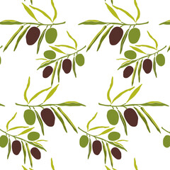 Fototapeta na wymiar drawn pattern with olive and to peppers