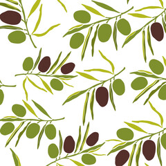 Fototapeta na wymiar pattern with olive and to peppers