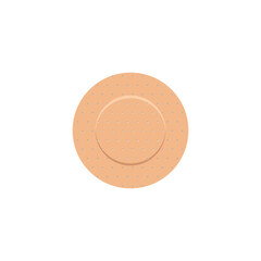 Round beige medical plaster flat style, vector illustration