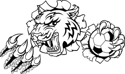 Tiger Soccer Football Player Animal Sports Mascot
