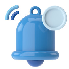 Notification icon. 3D bell. 3D illustration.