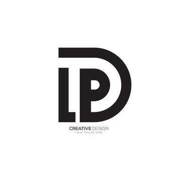 Letter l d p modern unique shape monogram logo