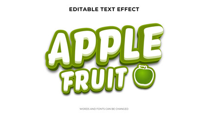 Fototapeta na wymiar apple text effect with 3d style