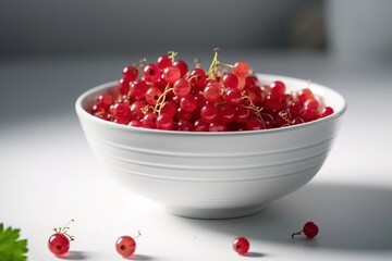 Currant in white bowl. Ingredients for juice, dessert, salad, dishes. 