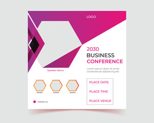 Business conference banner vector design.Modern banner design with place for the photo. Horizontal banner design with abstract fluid shape Usable for banner, Annual report, leaflet, magazine, book, 