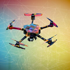 Unmanned aeronavigation systems the image of a drone , Generative AI, Generative, AI
