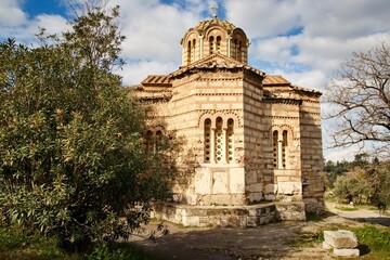 Obraz premium Church in Agora of Athens the primary meeting ground for Athenians, Greek, Europe