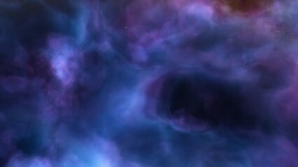 nebula gas cloud in deep outer space, science fiction illustration, colorful space background with stars 3d render
