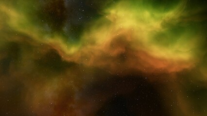nebula gas cloud in deep outer space, science fiction illustration, colorful space background with stars 3d render
