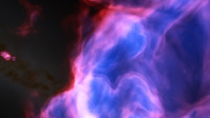 nebula gas cloud in deep outer space, science fiction illustration, colorful space background with stars 3d render
