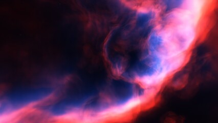 nebula gas cloud in deep outer space, science fiction illustration, colorful space background with stars 3d render
