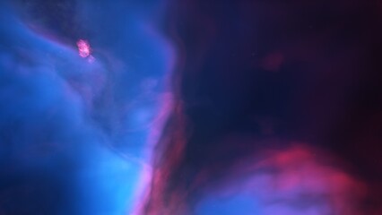 Cosmic background with a blue purple nebula and stars