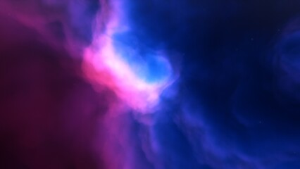 nebula gas cloud in deep outer space, science fiction illustration, colorful space background with stars 3d render