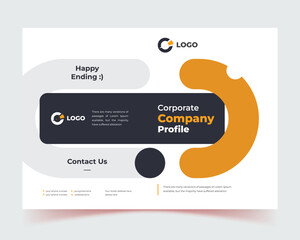 banner design, social media, corporate company profile brochure template design, Company profile brochure template layout, yellow color shape template design, modern brochure design, any templete vect