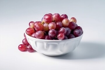 Fresh grapes in a white bowl. Ingredients for juice, salad, dishes, cuisine.