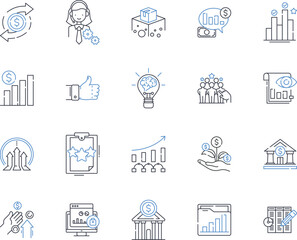 Ability line icons collection. Capability, Aptitude, Skill, Expertise, Talent, Mastery, Proficiency vector and linear illustration. Dexterity,Efficiency,Competency outline signs set