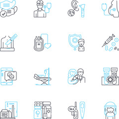 Global hygiene linear icons set. Sanitation, Hygiene, Cleanliness, Disinfection, Sterilization, Health, Germ-free line vector and concept signs. Pure,Antiseptic,Tidy outline illustrations