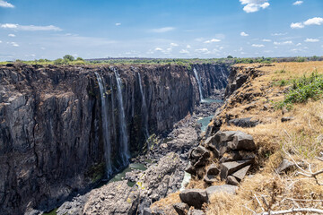 Climate Change
A dry Victoria Falls viewed from the Zimbabwe side