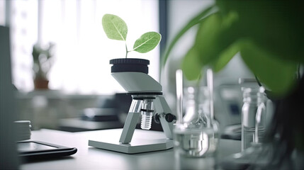 plant in laboratory created with generative ai