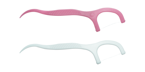 White and pink dental floss  Isolated on transparent background