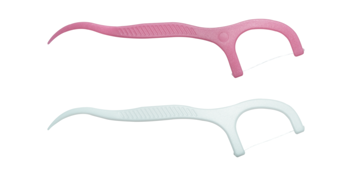 White and pink dental floss  Isolated on transparent background