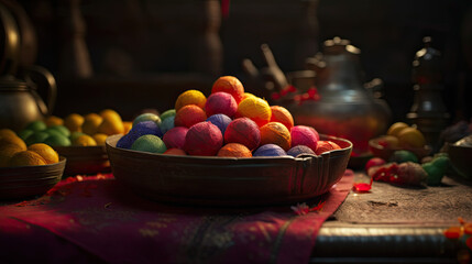 Naklejka premium indian laddoos created with generative ai