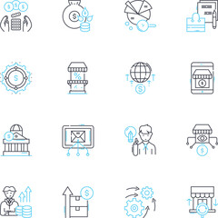 E-commerce apps linear icons set. Online, Shop, Retail, Digital, Platform, Marketplace, Cart line vector and concept signs. Sales,Mobile,Payment outline illustrations