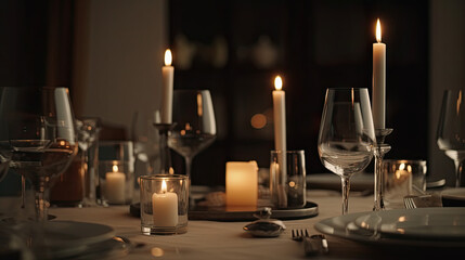candle light dinner created with generative ai