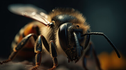 macro shot bee created with generative ai